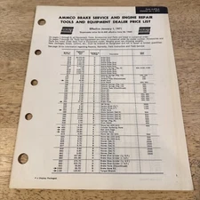 Ammco 1973 Brake Service & Engine Repair Tools & Equipment Dealer Price List