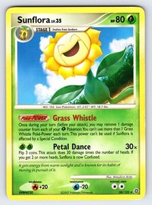 Sunflora 38/132 2007 Secret Wonders Pokemon Card Arita Art Non Holo Rare - Lp