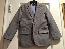 Crewcuts Blazer Jacket Boys 2 Thompson Gray Cotton J Crew 2 Button Sz 6-7 EUC