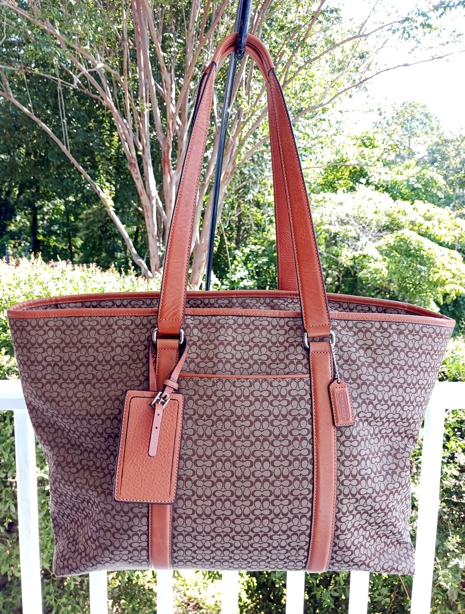 Coach F77012 Vintage XL Signature C Canvas w/Vachetta Leather Trim