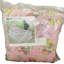 FULL New Floral Spring Quilted Bedspread Blanket Spring Bedding Cover Pink NOS