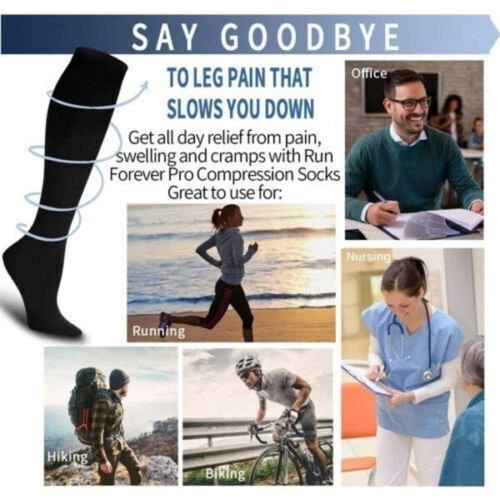 10-15 mmHg Compression Stockings Men Women Relief Varicose Veins Support Hose - Picture 15 of 26