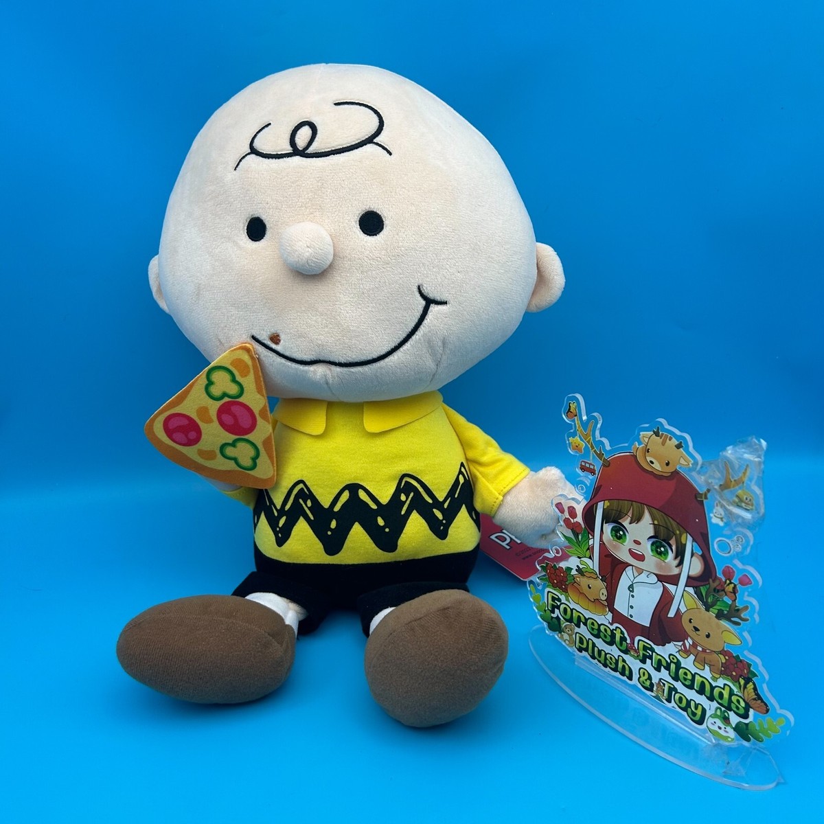 Peanuts Snoopy Charlie Brown Eat Pizza SEGA BIG Plush 12