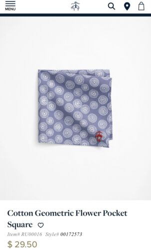 Sciarpa / fazzoletto da tasca Brooks Brothers blu chiaro nuovo prezzo consigliato £ 30 cotone - Foto 6 di 6