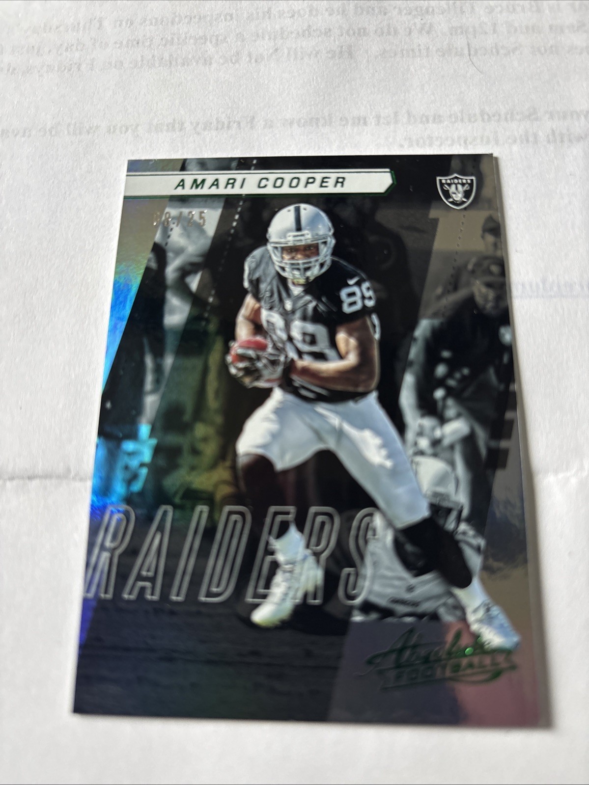 2017 Panini Absolute Spectrum Green Amari Cooper #84 Oakland Raiders #’ed /25