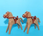 Playmobil 2 Vintage Light Brown Horse Figures for Knights, Soldiers, Western