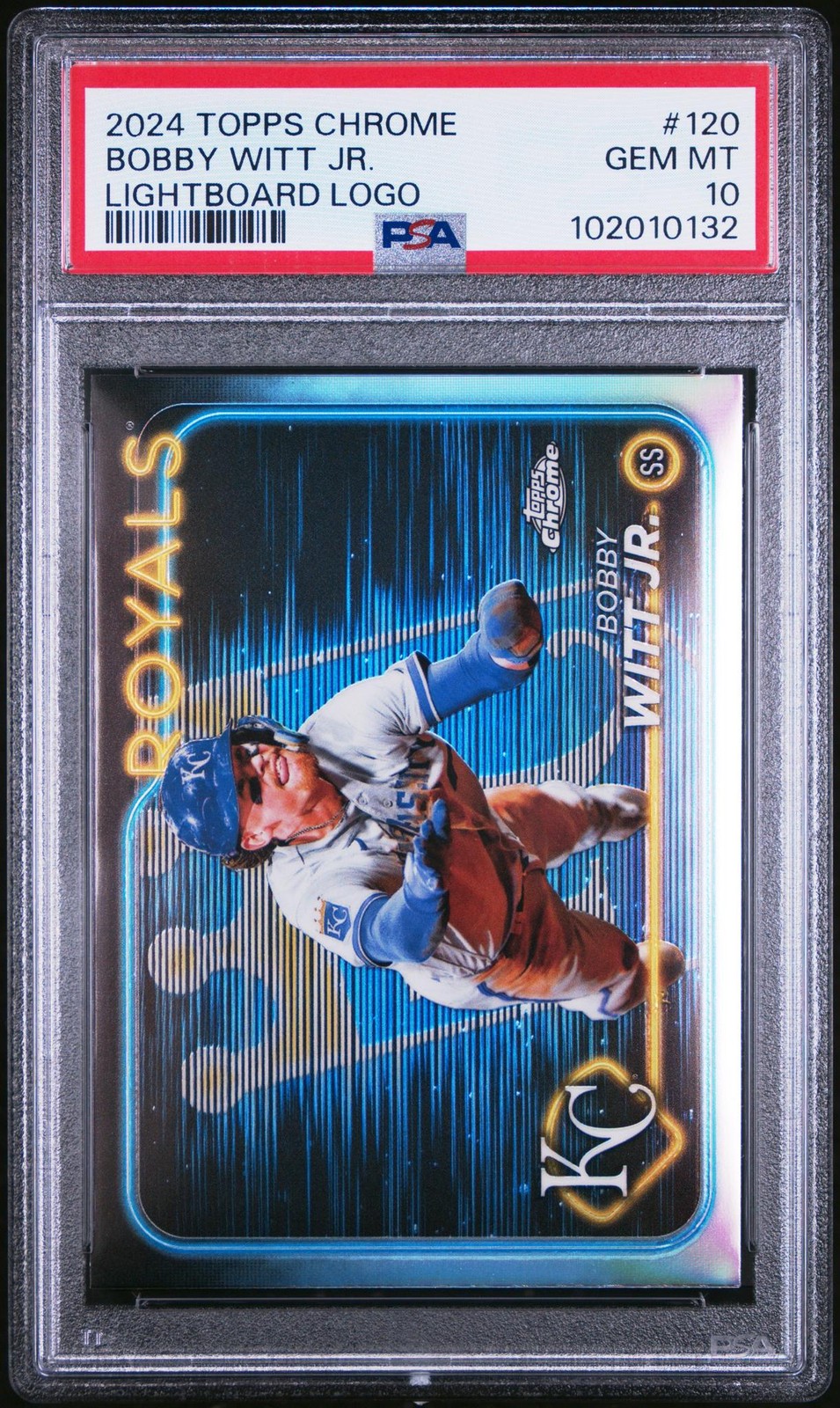 2024 Topps Chrome Lightboard Logo Bobby Witt Jr. #120 PSA 10