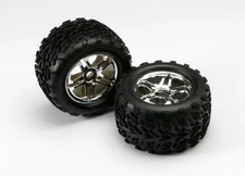 Traxxas 5174R - Talon Tires, Split-Spoke 3.8" Wheels, 17mm Hex, Chrome (2)