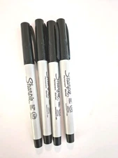 BLACK Ultra Fine Point Sharpie Markers Permanent Marker Lot Of 4