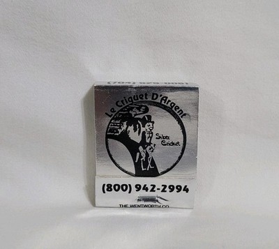 Vintage Le Criquet D'Argent Restaurant Matchbook Charlotte NC Advertising Full