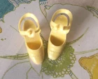 Vintage Barbie & Christie Light Yellow Strappy Superstar Shoes  EUC