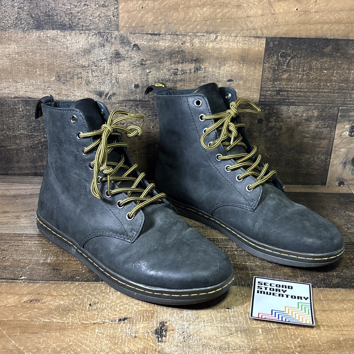 Dr. Martens Tobias Black Matte Leather 8-Eye Lace Up Combat Boots Mens 13 Dr. Martens Tobias | eBay main image 2
