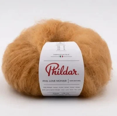 5 pelotes de PHIL LOVE MOHAIR miel neuves - Photo 1/4