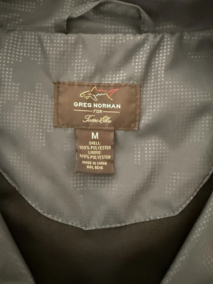 Chaleco de golf Greg Norman Tasso Elba cremallera completa logotipo de tiburón malla de camuflaje mediano Foto 3 de 4