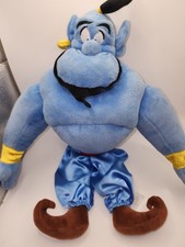 Authentic Disney Store GENIE Aladdin 18" Blue Plush Doll Stuffed Toy Satin Pants