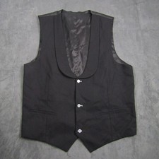 Rossi Man Tuxedo Vest Mens 50L Black Shawl Lapel Formal Waistcoat Remo RM1757