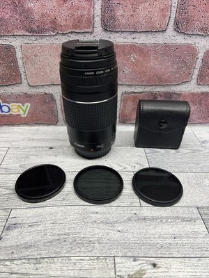 Canon Zoom Lens EF 75-300MM 1:4-5.6 III With Both Caps And 3 Filters