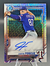JUSTIN FOSCUE - 2021 Bowman Chrome Mojo Refractor Auto BCMA-JF Rangers