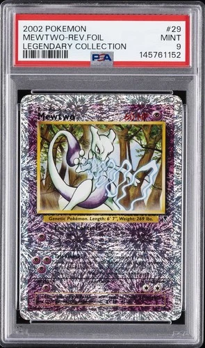 2002 POKEMON LEGENDARY COLLECTION #29 MEWTWO-REVERSE FOIL PSA 9