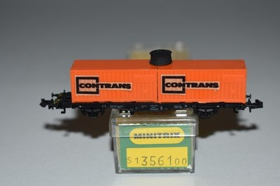N Scale Minitrix 51356100 Contrans - Deutchbahn Flat Car with Load C57165
