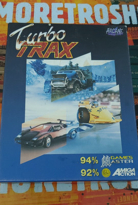 Turbo Trax (Arcane 1993) Commodore Amiga (3 Disks, Manual, Box) working 16-bit