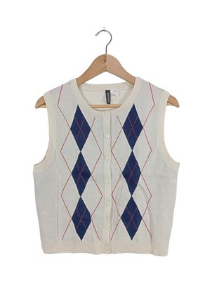 H&M DIVIDED Strickweste Damen Weste Gr. DE 38 creme Casual-Look