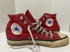 Vintage Converse All Star High Tops Size 6.5 Red Made In The USA 90s READ