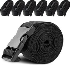 Boat Cover Straps, 6 Pack-96''Lx1''W Heavy Duty 1Wx96 apos; apos;L, Black