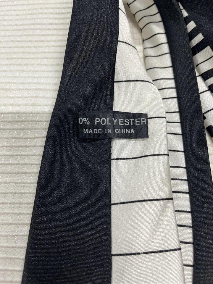 "Corbata para teclado de piano sin marca negra blanca 56""" Foto 3 de 4