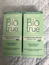 Biotrue Lubricant Eye Drops Hydration Boost 2 Packs(0.33 fl oz each) Exp 2027+