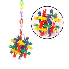 Parrot Chewing Swing Toy Small Bird Cage Accessories Wood Toys Bite