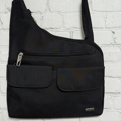 Travelon RFID Anti-theft Crossbody Nylon Black Bag Purse Multi Compartment