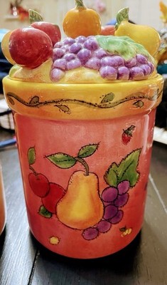 Vintage Hand Painted Sango Sangria Canister with Lid
