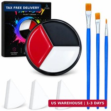 Black Red White Face Body Paint Palette Halloween Makeup Face Painting Kit