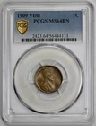 1909 VDB Lincoln 1c Cent PCGS MS 64 BN Brown Wheat Penny