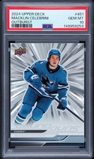 2024-25 Upper Deck Series 2 Macklin Celebrini #451 Outburst PSA 10!!! Sharks