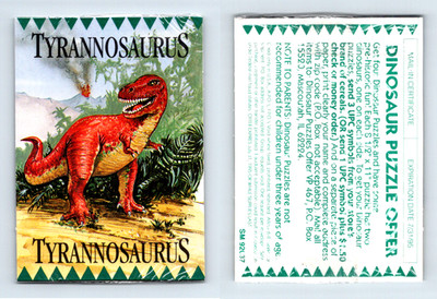 Vintage 1994 Ralston Cereal Premium Coupon Dinosaur Puzzle T-REX (New in Shrink)