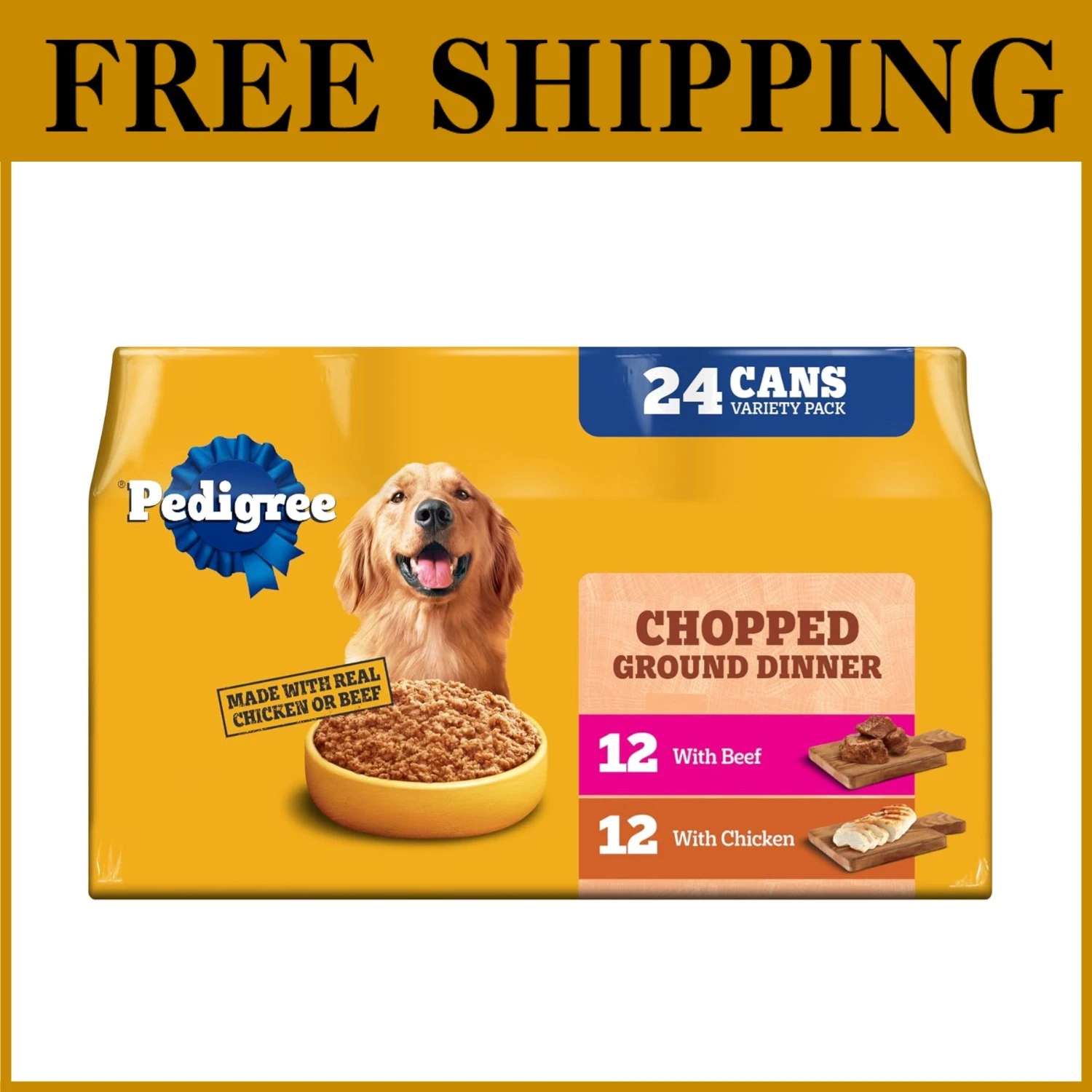 Pedigree Chopped Ground Dinner Wet Dog Food Variety Pack
