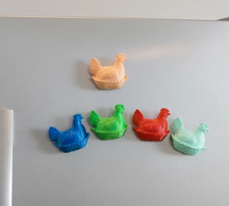 Ретро курица на гнезде холодильник магниты набор из 5 кур фермерский дом кухня декор - Изображение 2 из 4