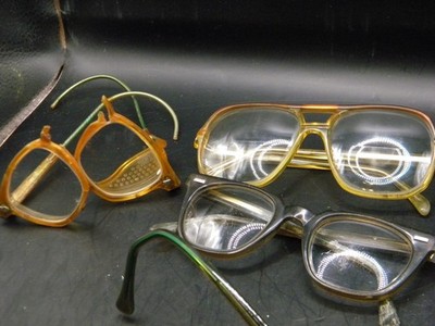 60s AO American Optical Flexi Fit Safety Glasses Mesh Shields
