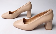 Marks & Spencer Women's Wide Square Toe Block Heels AC2 Beige US:5.5W EU:39