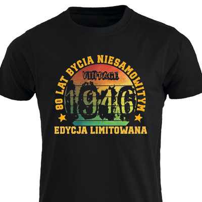 80 Lat Bycia Niesamowitym Urodzony w 1946 Koszulka Urodzinowa na 80 Urodziny PL
