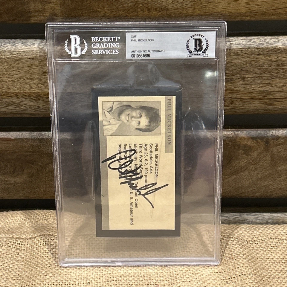 Auténtico autógrafo Beckett corte Phil Mickelson Foto 3 de 4