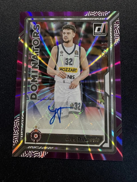 2023-24 Panini Donruss EuroLeague Purple Laser # 14/25 Uros Trifunovic Auto