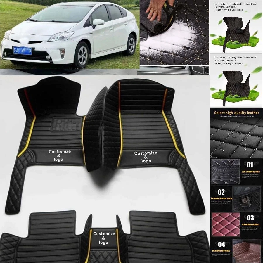 For Toyota Prius Car Floor Mats Auto Carpets All Weather Waterproof Foto 3 de 4