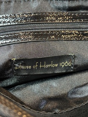 House of Harlow 1960 Black Chain Shoulder Bag Silver Strap 