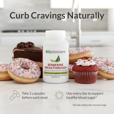 BiOptimizers Berberine Breakthrough 60 Veggie Caps | Version 2.0 New Exp 8/2027