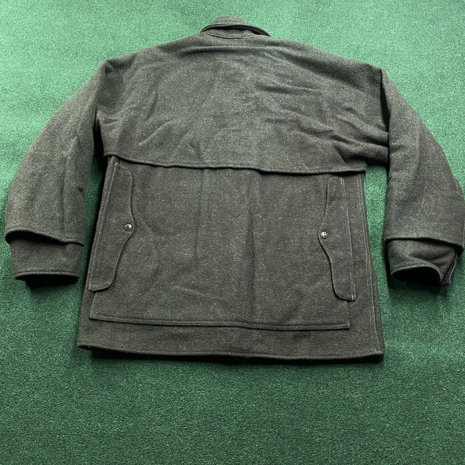Vintage Filson Mackinaw Coat Mens L Green Double Breasted Wool Cruiser USA MADE - product detail image 4