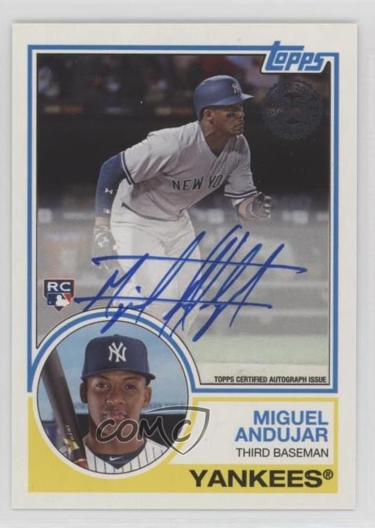 2018 Topps 1983 Topps Design Miguel Andujar #83A-MA Rookie Auto RC 0re5