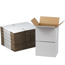 7x5x5 Inches Shipping Boxes Set of 40, White Corrugated Cardboard Box Literat...